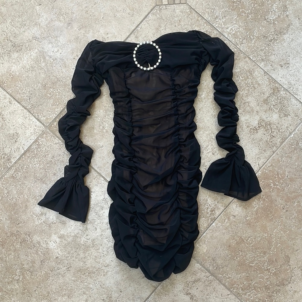 NBD REVOLVE black rhinestone dress 11:30 mini